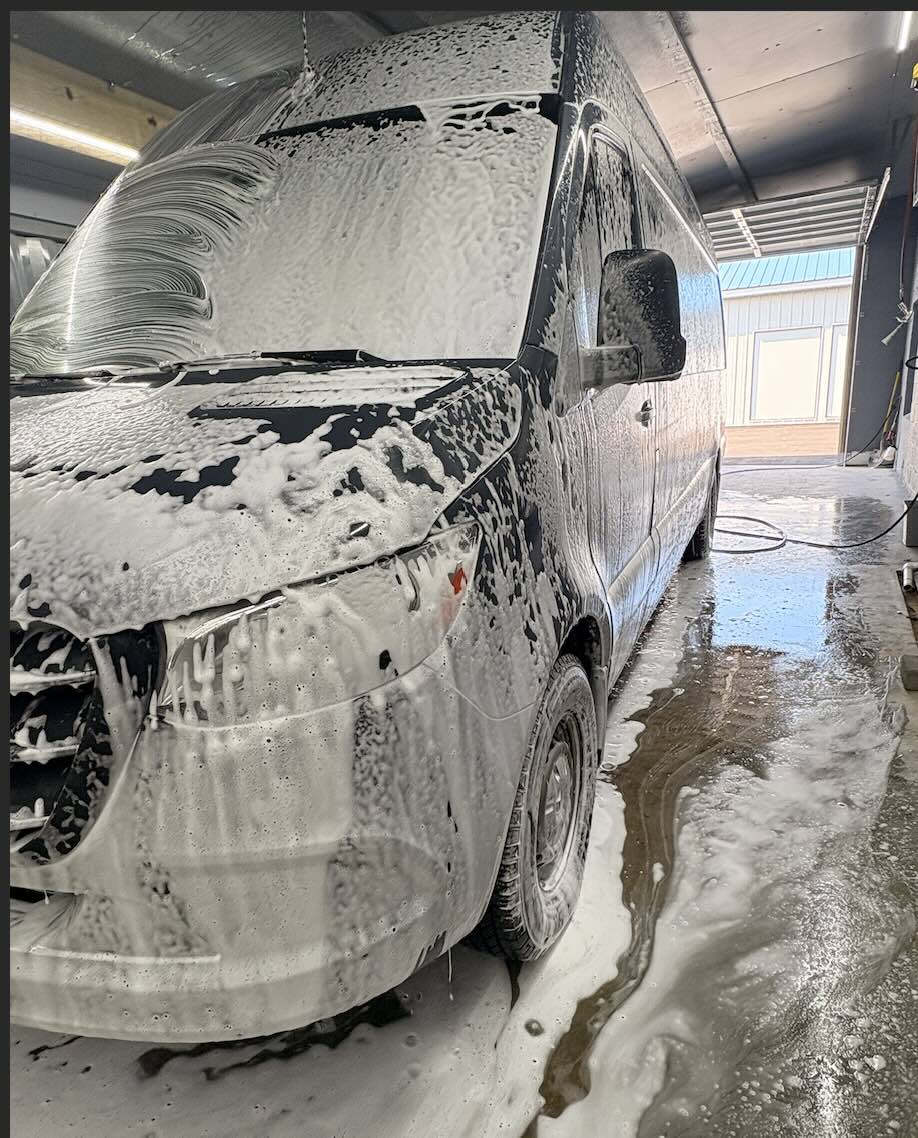 Sprinter van being washed